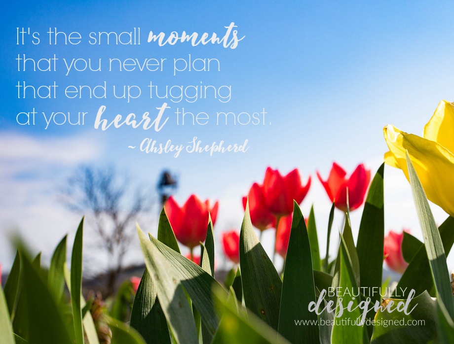 It's the small moments  that you never plan  that end up tugging  at your heart the most.